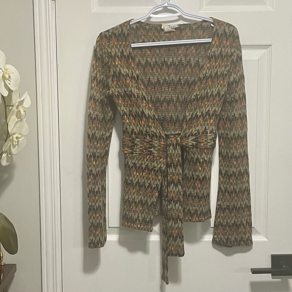 Windsor Multicolor Knit Cardigan with Tie Front